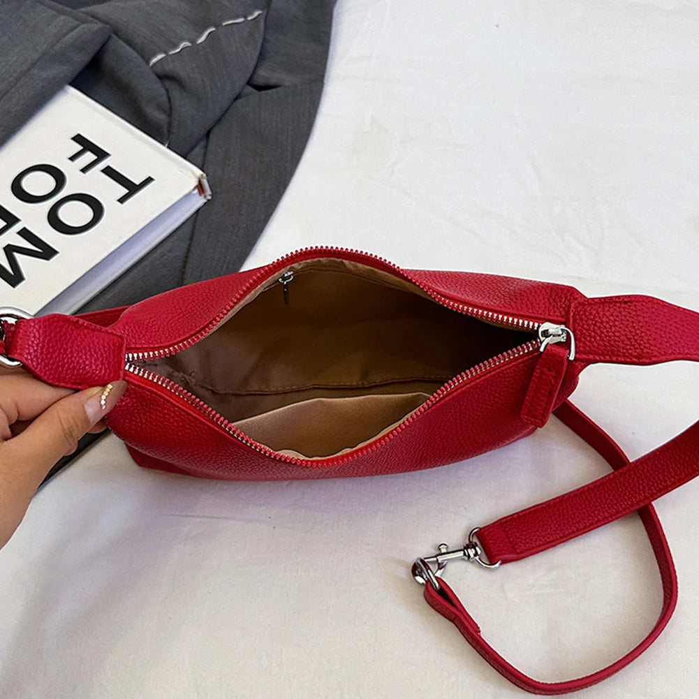 PU Leather Hobo Bag Trendy Crossbody Purse with Adjustable Strap Tote Handbag for Women