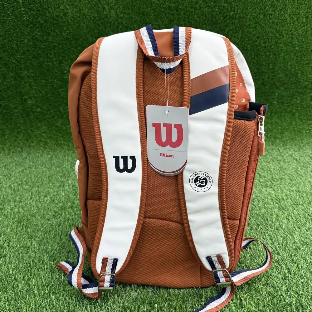 Wilson Tennis Bag Holds 2 Tennis Rackets Backpack French Open Shoulder Bag Court Racket Bag Men Women Padel Sports Backpack
