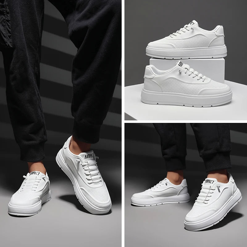 Men's Luxury Vulcanized Sneakers, Fashion Outdoor Sport Shoes w/Breathable Design for Gym/Casual Wear & Street Style