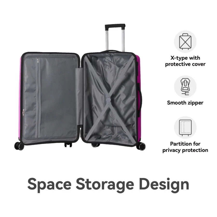 3Piece Luggage Set Travel Lightweight Suitcases with Rolling Wheels TSA lock Moulded Corner Carry on Luggages for Business Trip