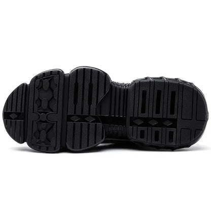 Rotating button safety shoes women's steel toe sneakers anti-smashing and anti-puncture work shoes, lightweight anti-slip prot