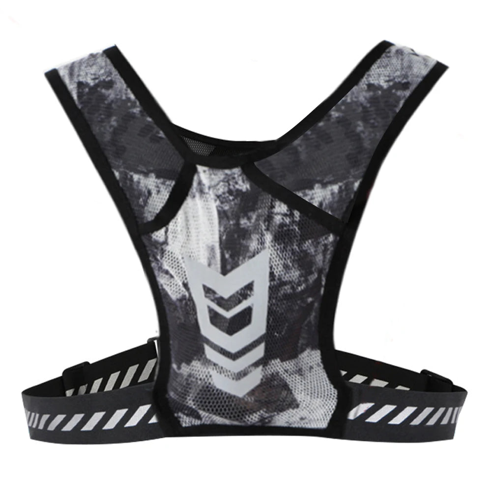 Reflective Mobile Phone Pouch Mesh Breathable Vest Harness Bag Lightweight Elastic Women Men Large Capacity for Outdoor Bicycle