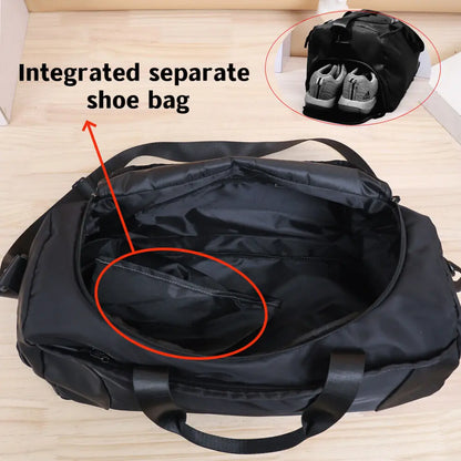 Large black sport gym tote new duffle bag travel work gear bag