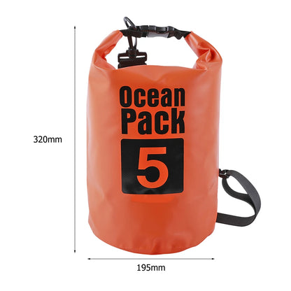 15-2L Swimming Waterproof Dry Bag Outdoor Floating Trekking Beach Backpack PVC Thickened Double-Layer Fabric IPX6 Waterproof Bag