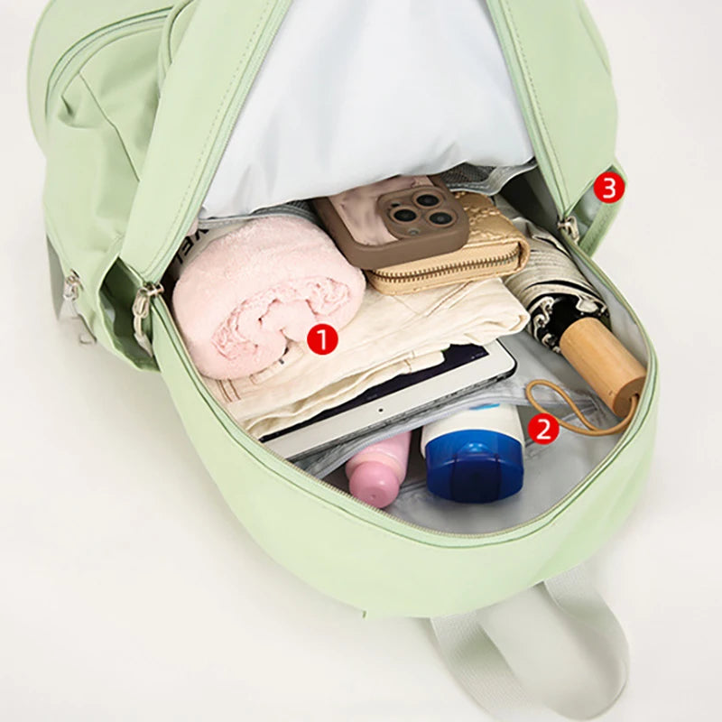 Outdoor Fitness Gym Backpack Badminton Tennis Rackets Training Bag Dry Wet Shoes Pocket Yoga Bag Large Student Storage Schoolbag