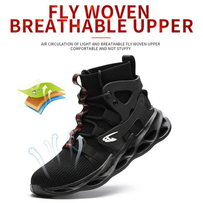 Fashionable breathable anti-smash and anti-puncture safety shoes