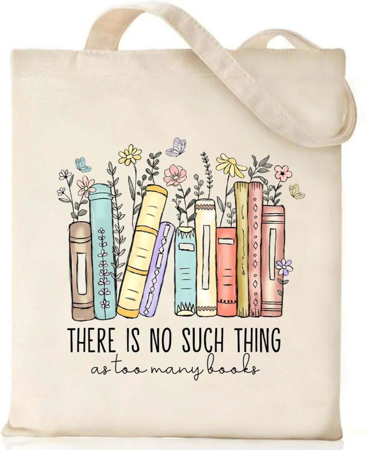 Canvas Tote Bag for Women with Inner Pocket, Aesthetic Shoulder Book Bags Gift Totes Shopping Reusable Grocery Bags