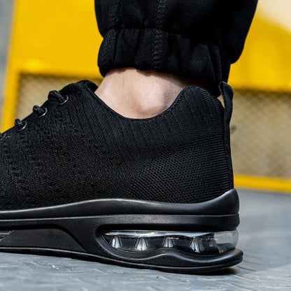 Mens Mesh Steel Toe Work Shoes Breathable Work Shoes Man Safety Shoes Lightweight Puncture-Proof Safety Shoes Hiking Sneakers