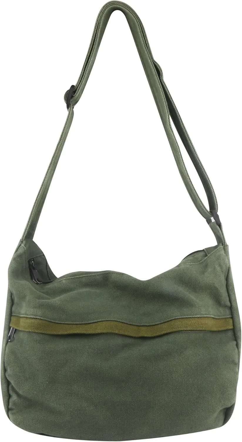 Canvas Casual Messenger Bag Hobo Crossbody Bag Canvas Shouder Tote Handbag for Women and Men