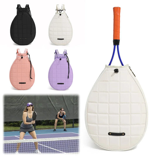 Portable Badminton Racquet Bag Zipper Closure Tennis Racquet Crossbody Bag Pickleball Paddles Shoulder Bag for Women Men