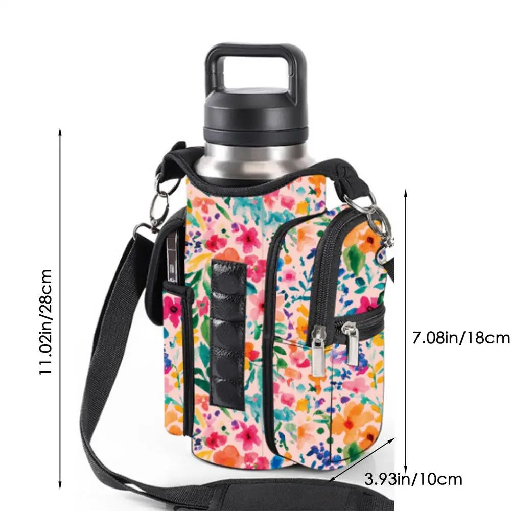 Fitness Magnetic Gym Water Bottle Bag Bottle Pouch Sling Bag Portable Magnetic Gym Bottle Organizer Pouch With Phone Pocket
