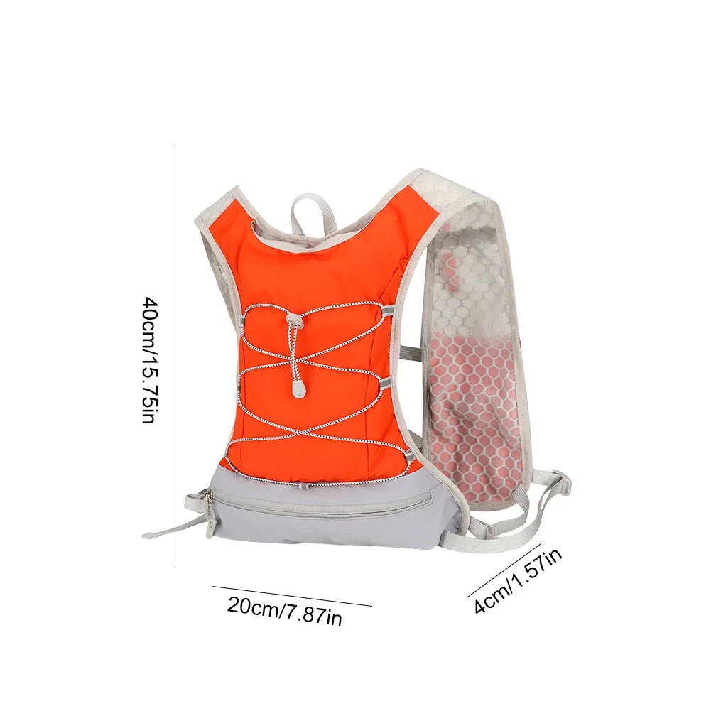 Outdoor Biking Running Storage Vest Pack Lightweight Hydration Backpack Reflective Water Bottle Chest Pack Phone Storage Pocket