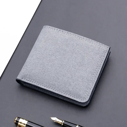 Canvas Men Wallet Black/blue/gray Card Holder Wallet Male Money Bag ID/photo/bank Holder Short Purse Credit Card Case Bag