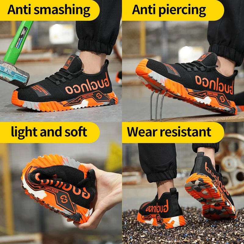 Soft-soled comfortable anti-smash and anti-puncture safety shoes