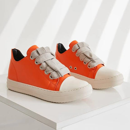 Men's Coarse Shoelaces, Low Cut Flat Bottom Casual Shoes, Minimalist College Style Sports Shoes