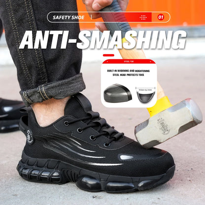 Lace-up breathable soft sole comfortable anti-smash anti-puncture men's casual labour insurance shoes