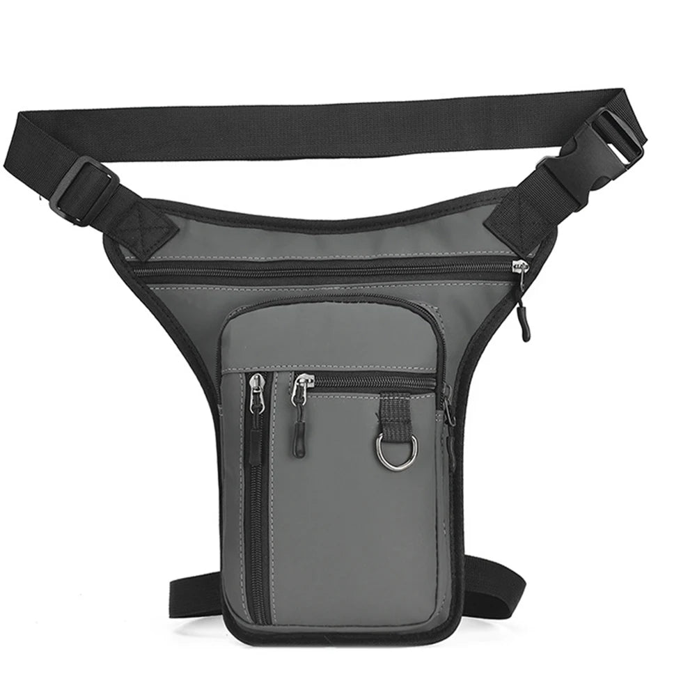 Men Motorcycle Leg Side Bag Multipocket Hip Waist Bags PU Leather Tactical Travel Purse Outdoor Sports Ride Bag