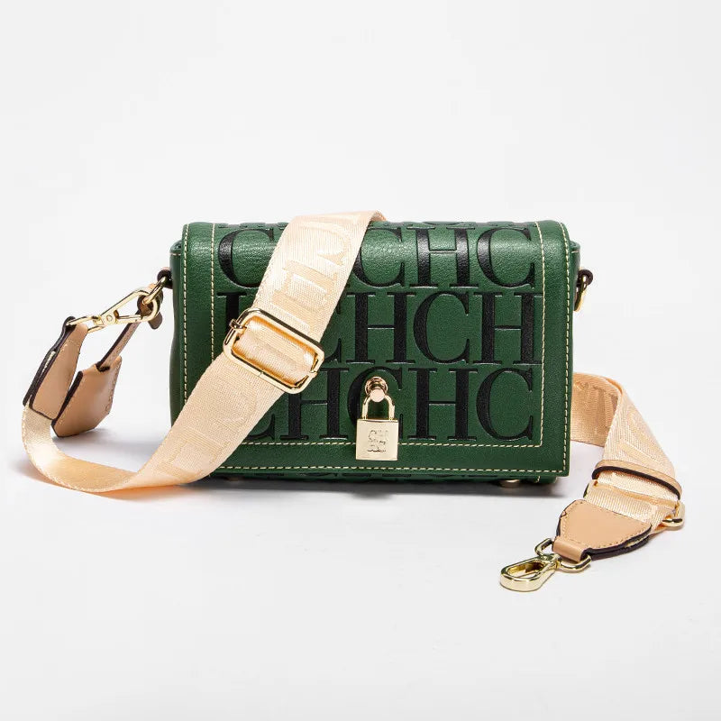 CH Fashion Design 2024 New Solid Colour Printed Head Bag Model Metal Accessories Buckle Women's Shoulder Bag Luxury Brand