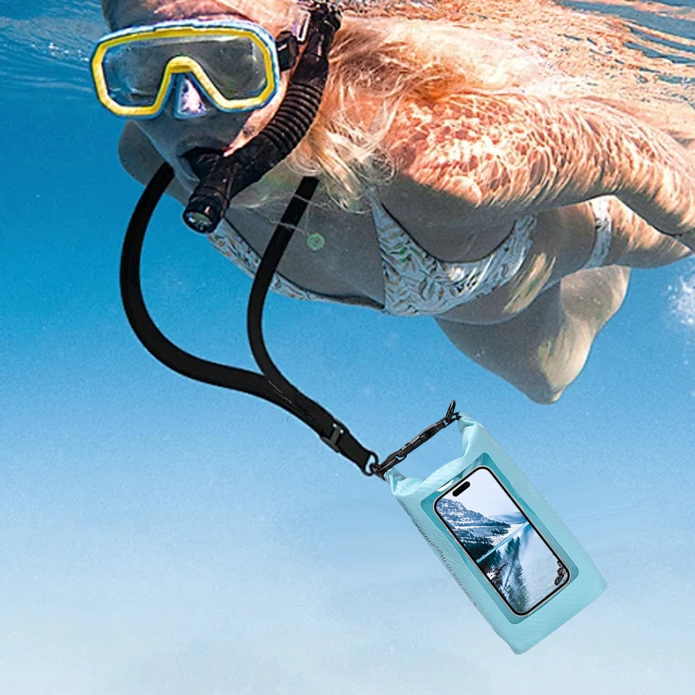 2L Waterproof Swimming Bag Touch Screen Kayak Diving Storage Bag Beach Outdoor Dry Cellphone Cover Rafting Surfing Boating Bags