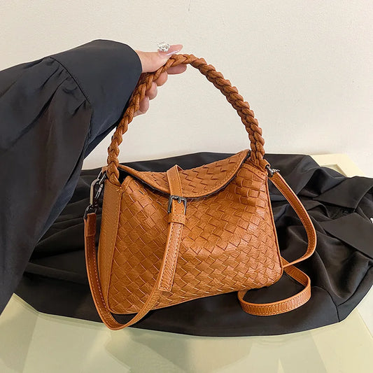 2025 Woven Crossbody Bag Large Capacity Women Boho Shoulder Purse Casual Tote