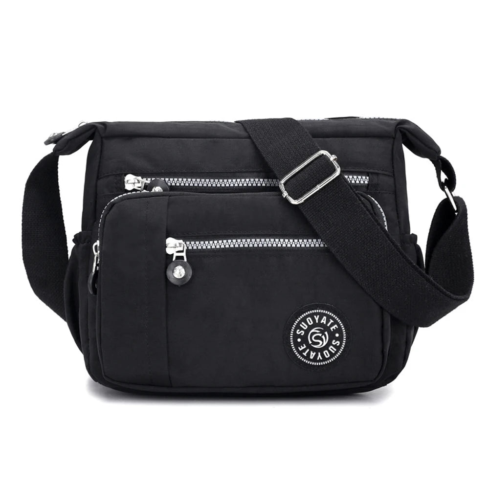 Fashion Multi-Pocket Women's Handbags Casual Crossbody Bag Floral Pattern Shoulder Bag Nylon Waterproof Messenger Bags