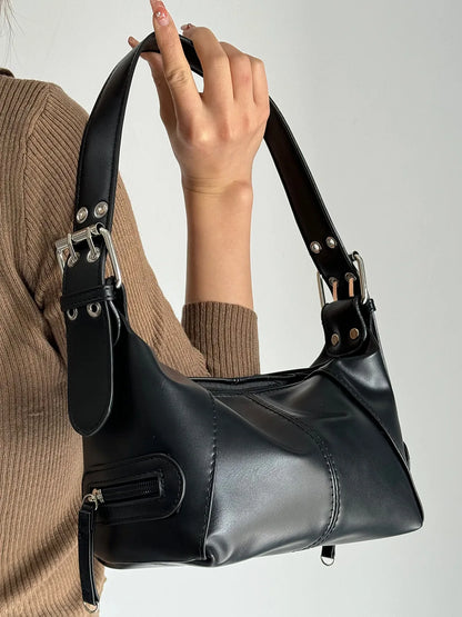 Underarm bag 2025 new style cool girl handbag European and American retro y2k street photography shoulder bag black small bag