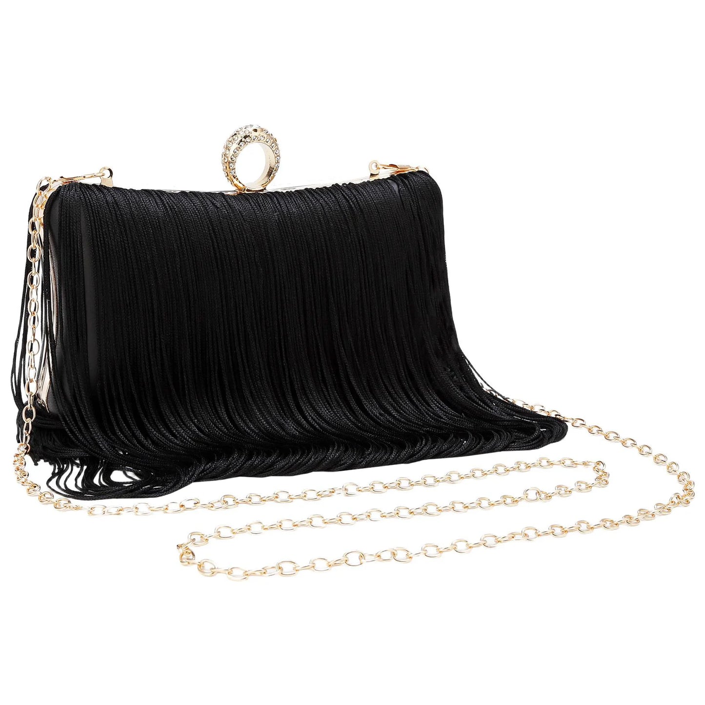 2025 Fashion Luxury Long Tassel Handmade Evening Banquet Bag Women Handbag Wedding Party Clutch Purse Shoulder Crossbody Purse