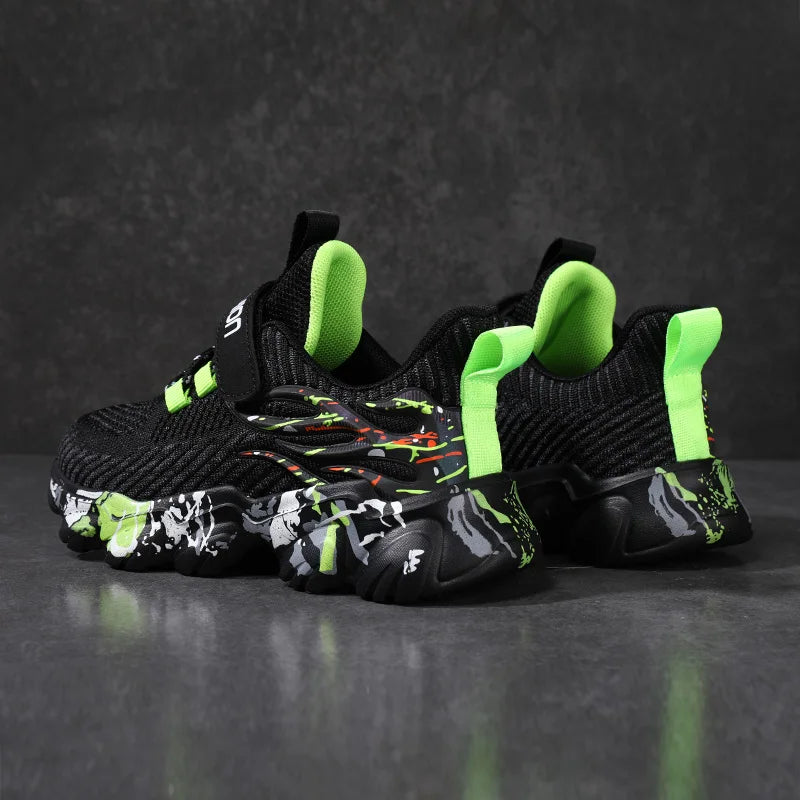 Children Fashion Breathable Stripe Design for Training, Running & Sports Sneaker for Kids