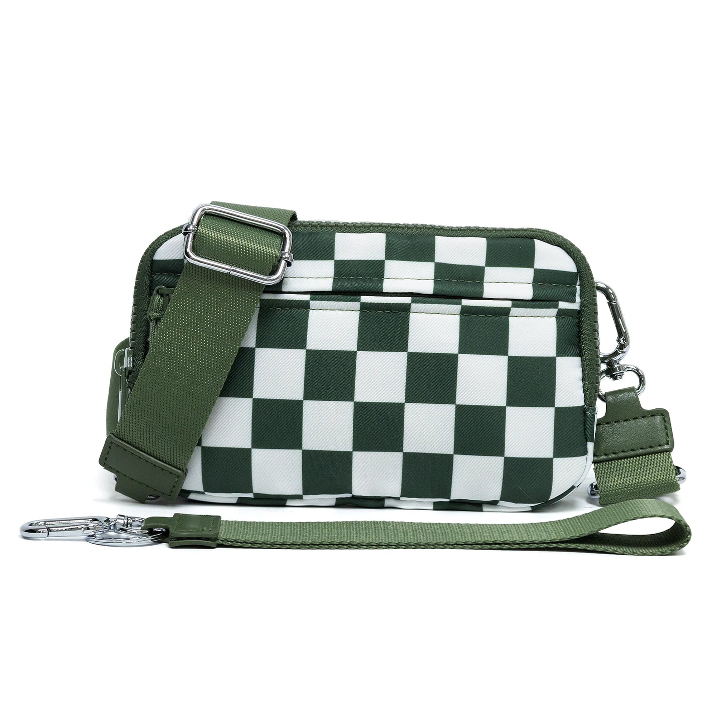 DOYOGI 3 In 1 Black and White Checkered Nylon Crossbody Bags for Women Purses and Handbags Women's Casual Messenger Bags