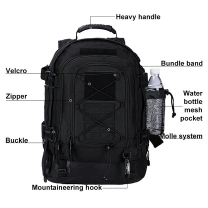 Large Capacity 40L 65L Outdoor Tactical Military Tactics Backpack Travel Hiking Camping Fishing Tool Backpack for Men Women