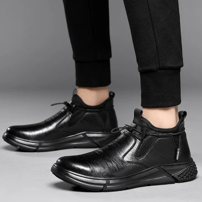 Steel Toe Waterproof Work Boots Puncture-Resistant Work Boots Indestructible Shoes Outdoor Slip-Proof for Oil Rig & Mining Black