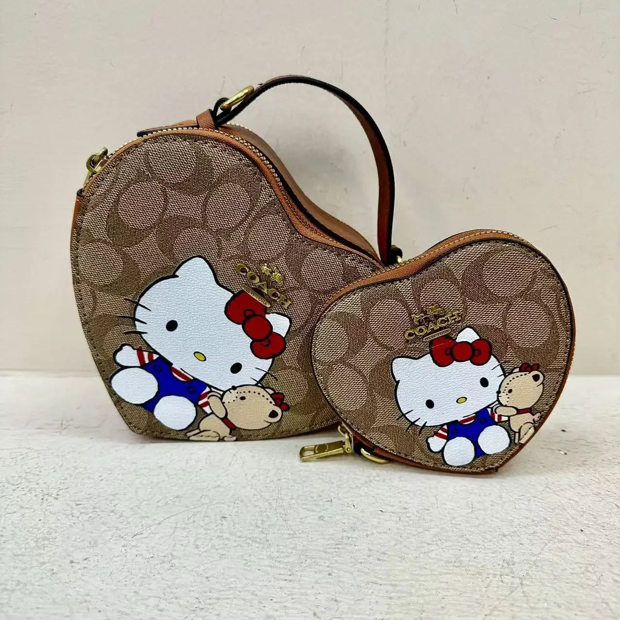 2024 European and American Style Unique Cartoon Mother-Daughter Heart-Shaped Crossbody Bag