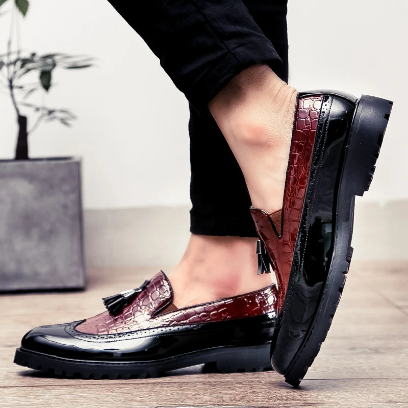 Men's loafers, fashionable low cut breathable formal shoes, comfortable anti slip business wedding party shoes