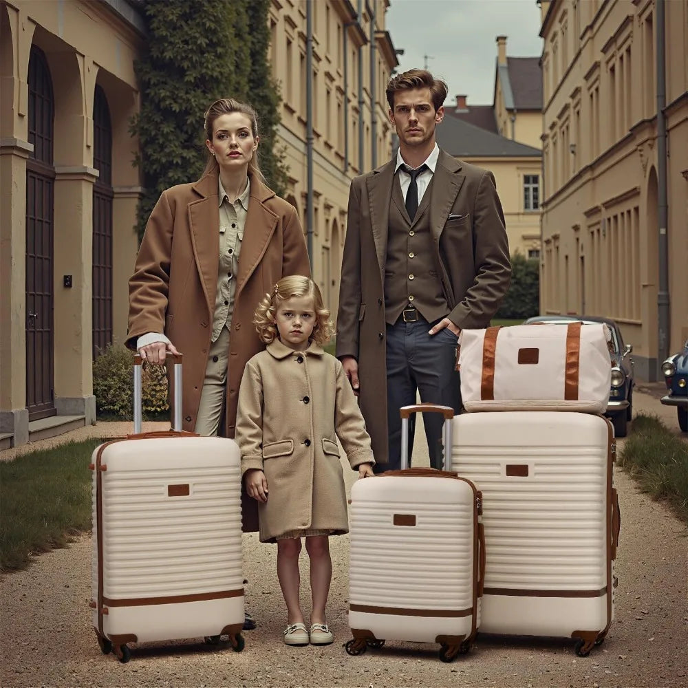 Coolife Suitcase Set 3 Piece Luggage Set Carry On Travel Luggage TSA Lock Spinner Wheels Hardshell Lightweight Luggage Set(Black