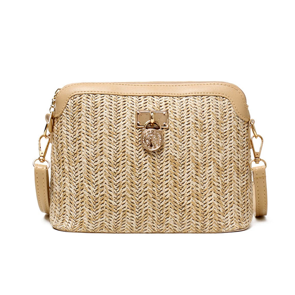Straw Woven Messenger Bag Casual Shell Summer Beach Women Crossbody Handbags Female Shoulder Cross Body Boho Bag
