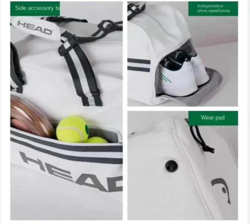 HEAD Tennis Backpack Djokovic Signed Single Shoulder Tennis Handbag Large-capacity Duffel Bag With Independent Shoe Compartment