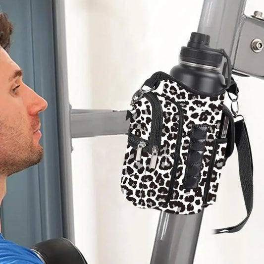 Fitness Magnetic Gym Water Bottle Bag Bottle Pouch Sling Bag Portable Magnetic Gym Bottle Organizer Pouch With Phone Pocket