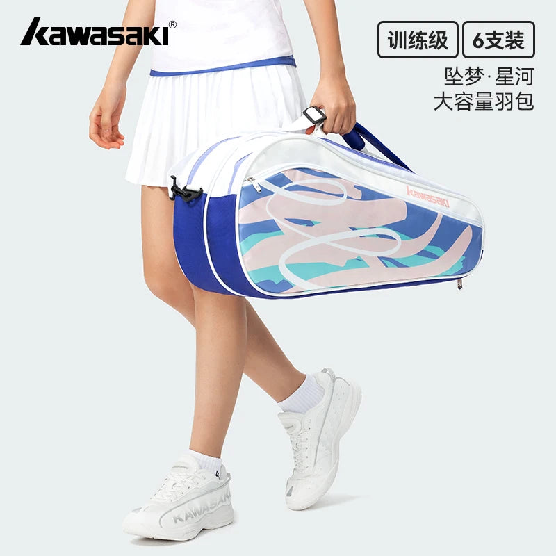 Kawasaki 2025 Brand New Badminton Bag 6pcs-Pack Large Capcity racquet Tennis bag K1G00-C8611