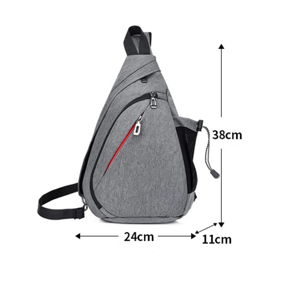 Man Chest Bag Oxford Shoulder Bags Large Capacity Multifunctional Multi-pockets Anti Theft Casual Fashion for Sports Training