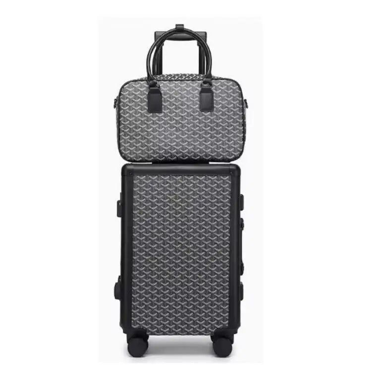 Formsia 20"24" Inch Women Spinner Retro Aluminum frame Trolley Bag Travel Suitcase Set Hand Luggage On Wheel