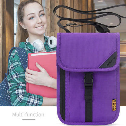 Waterproof Nylon Waist Bag Purse Anti-theft Money Document Card Storage Bag Portable Neck Wallet Mobile Phone Bag Passport Pouch