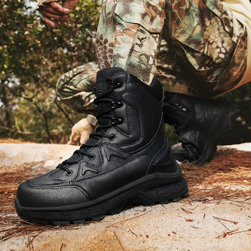Men's hiking boots outdoor combat walking tactical casual boots versatile fashion boots