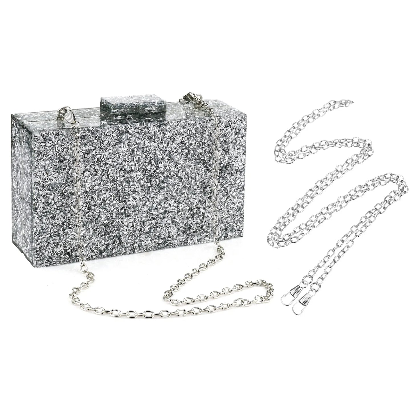 Acrylic Purses Handbags for Women Trend Designer Multicolor Perspex Geometric Patterns Box Clutch Banquet Evening Crossbody Bags