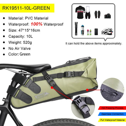 Rhinowalk Bicycle Bag 5L-13L Full Waterproof  Road Mountain Bike Cycling Rear Rack Bag Luggage Pannier Bike Saddle Accessories