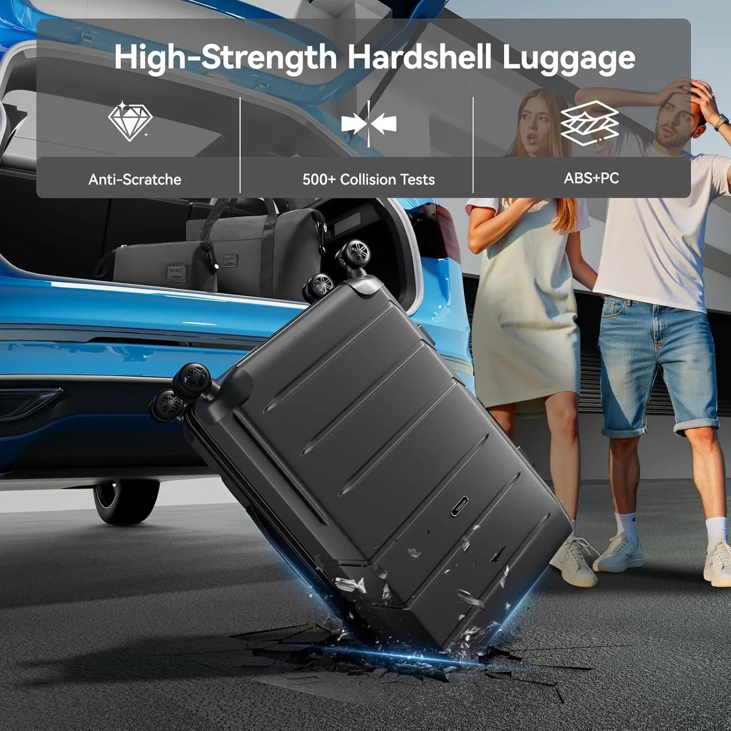 3pcs Luggage Set ABS+PC Hardshell Carry On Suitcase With Spinner Wheel TSA Lock Suit Case For Plane Travel Business Packing Box