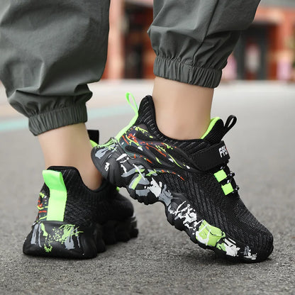 Children Fashion Breathable Stripe Design for Training, Running & Sports Sneaker for Kids