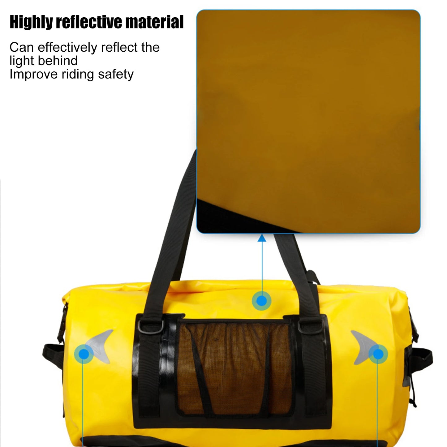 65L Waterproof Mesh Cloth Motorcycle Rear Seat Bag Large Capacity Cycling Accessory Motorcycle Rear Seat Bag Cycling Accessory