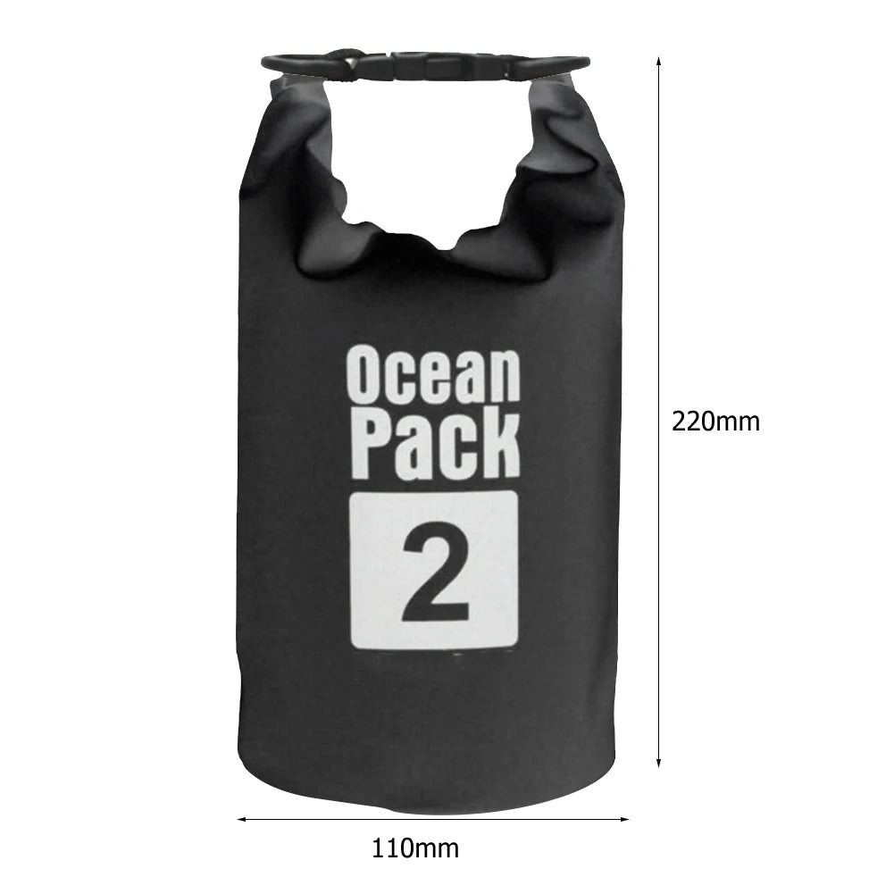 15-2L Swimming Waterproof Dry Bag Outdoor Floating Trekking Beach Backpack PVC Thickened Double-Layer Fabric IPX6 Waterproof Bag
