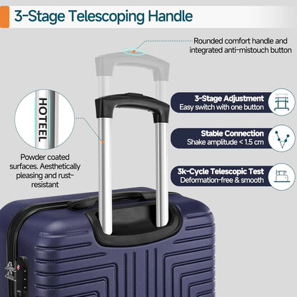 HOTEEL Premium 5-Piece Travel Set, Expandable Hardshell Luggage with Spinner Wheels, Complete Family Suitcase Collection