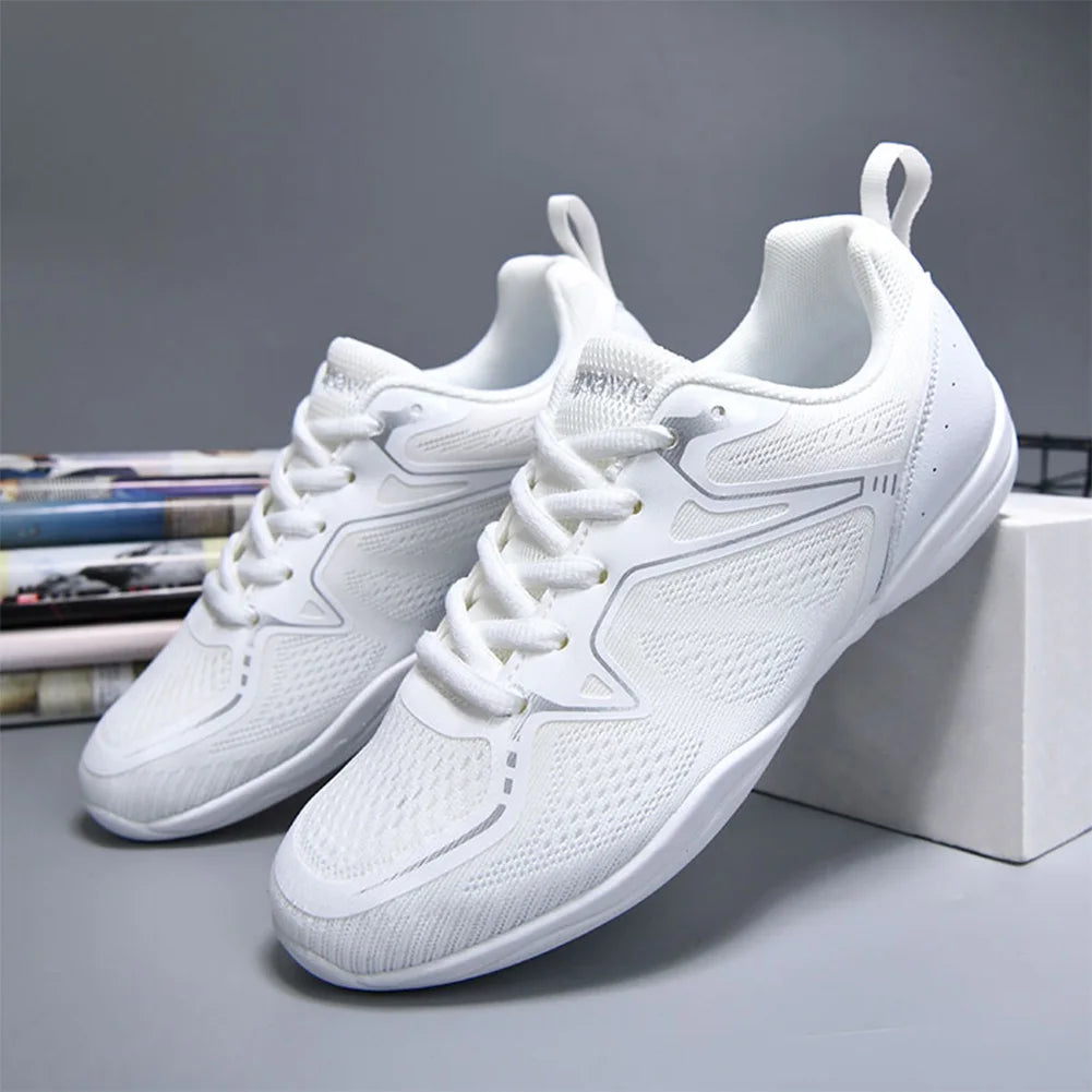 White Cheerleading Shoes Lightweight Competition Sneakers Athletic Training Shoes Tennis Sneakers for Competition Training
